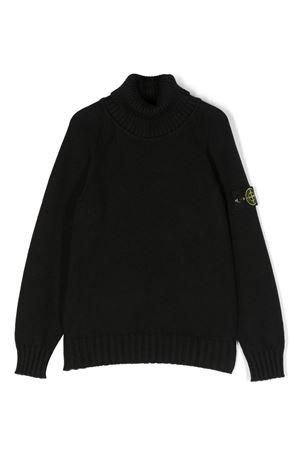 black cotton jumper STONE ISLAND KIDS | 7916504A2V0029